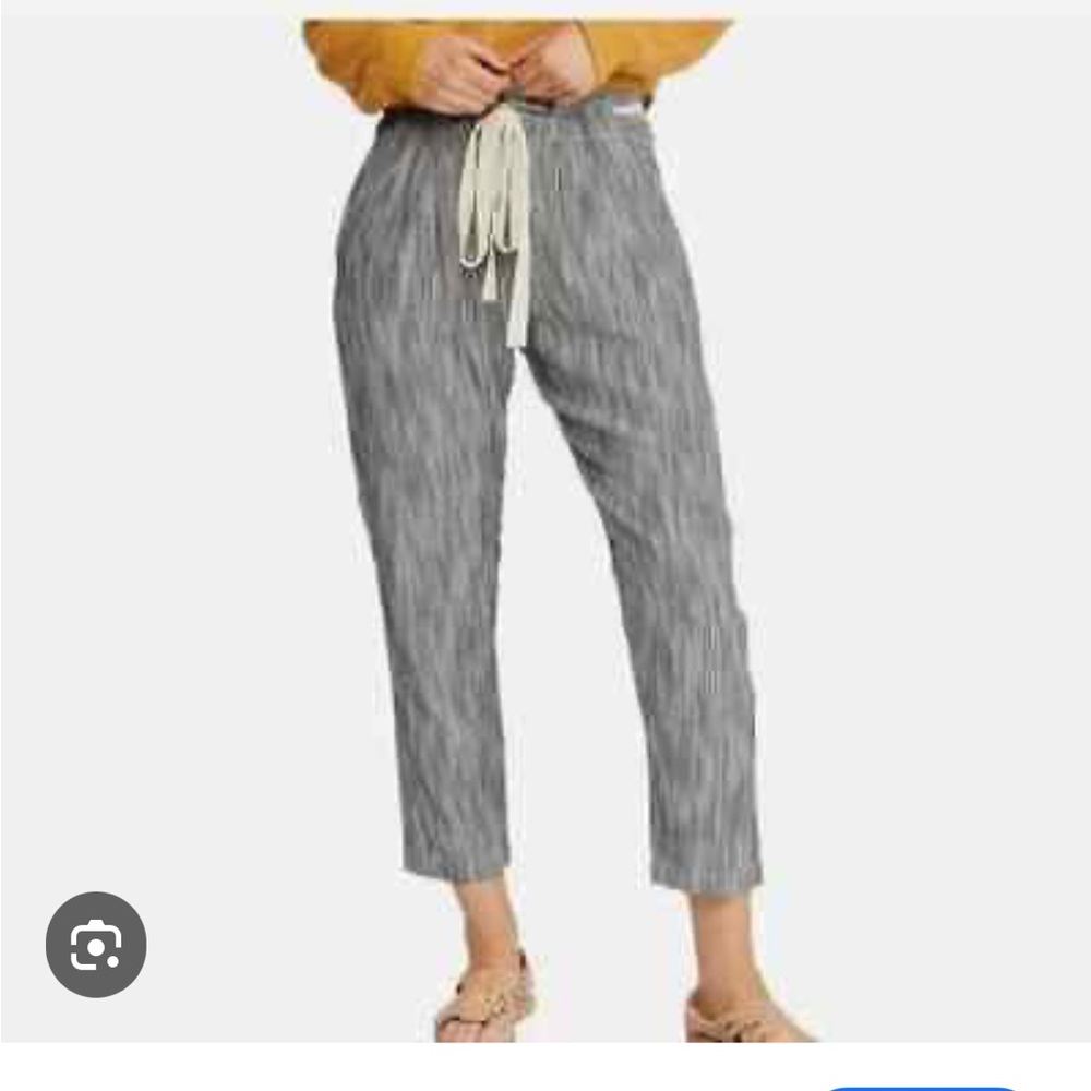 FP 100% Light at Sunrise cotton navy white vertical Striped Drawstring Pants